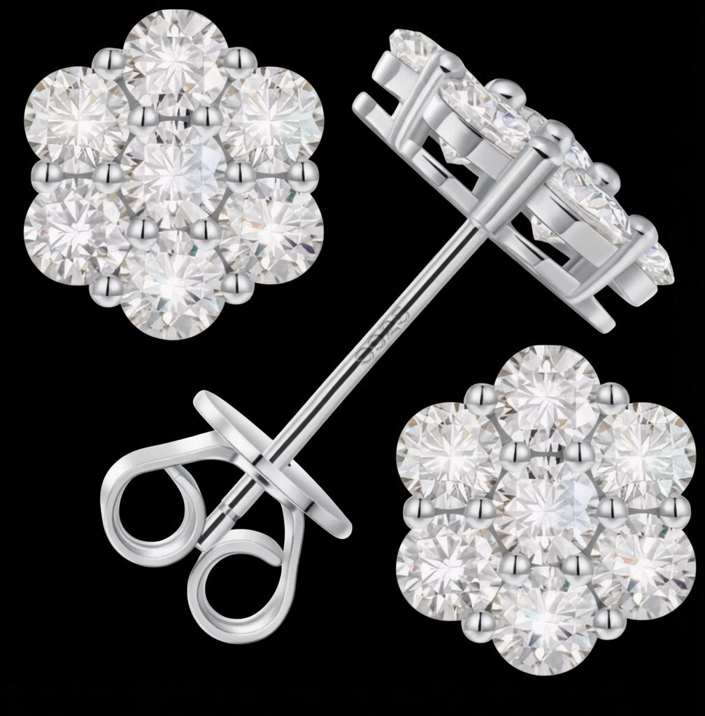 8MM PAR DE BRINCOS CLUSTER