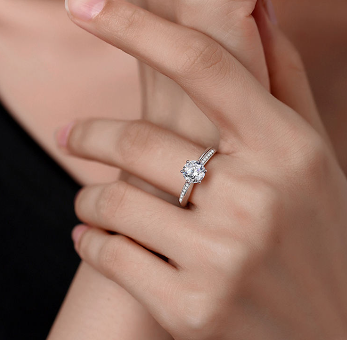 Anel Solitário Moissanite 1ct