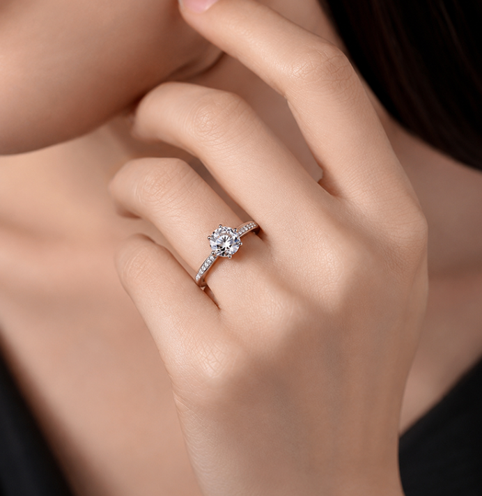 Anel Solitário Moissanite 1ct
